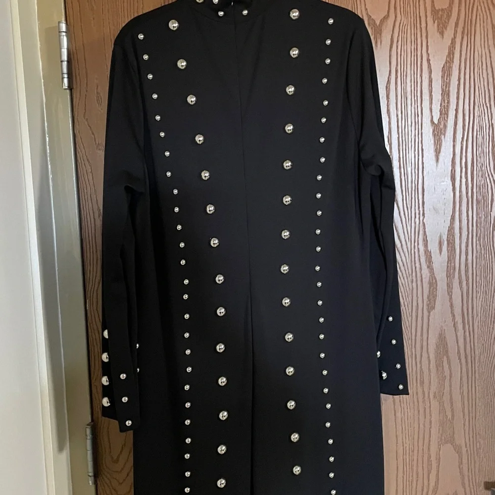 Fashion Nova Black Maxi Dress with GOLD STUD Accents - Picture 12 of 13